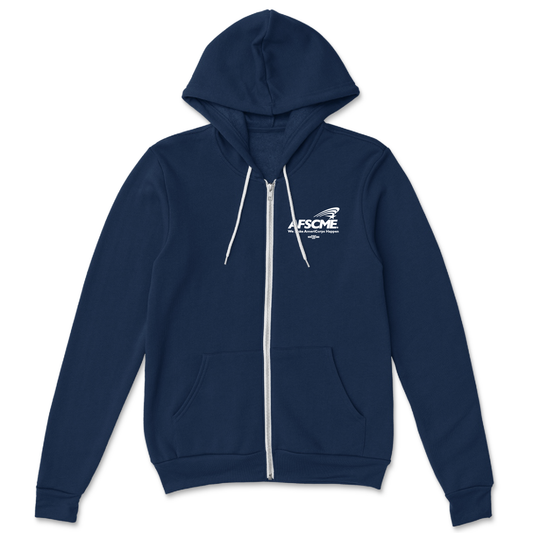 AFSCME White Logo on Navy Hoodie