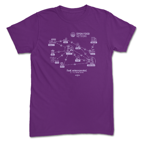 Open Food Network diagram purple tee