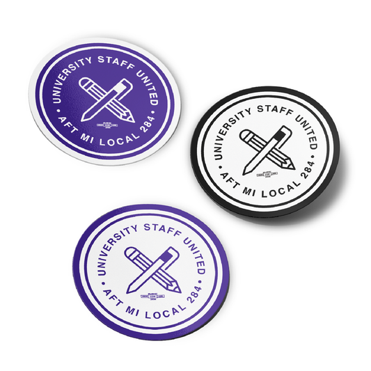 Local 284 Pen and Pencil round sticker 3 pack