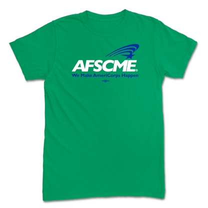 AFSCME White and Blue logo T-Shirt