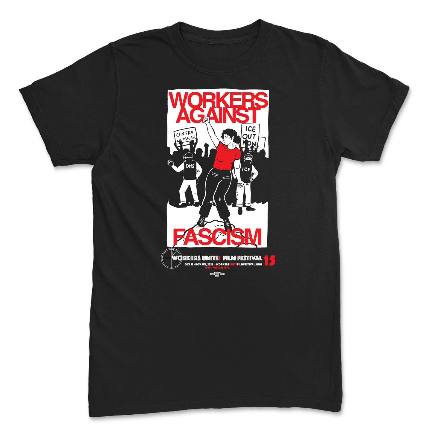Workers Unite Film Festival 2026 Black T-Shirt
