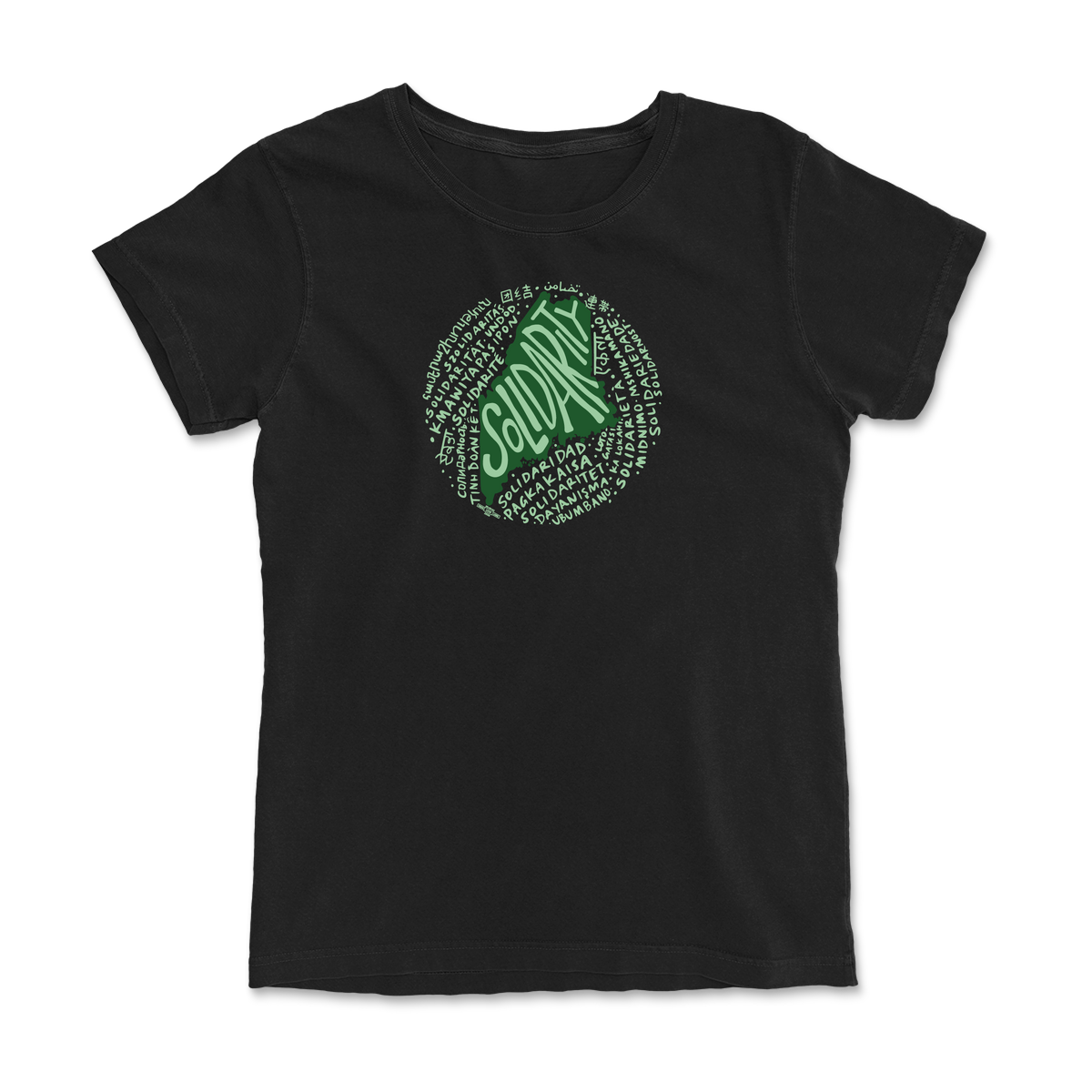 Solidarity Circle Black T-Shirt (Femme)
