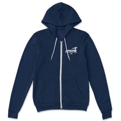 AFSCME White Logo on Navy Hoodie