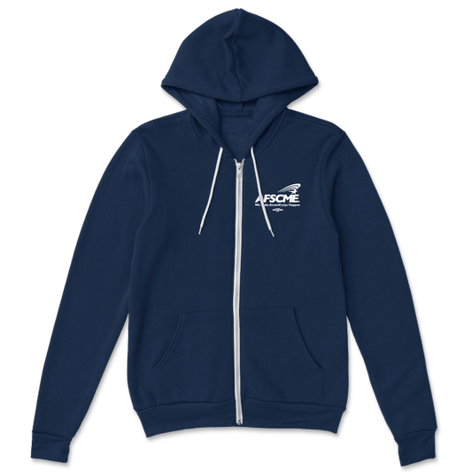 AFSCME White Logo on Navy Hoodie