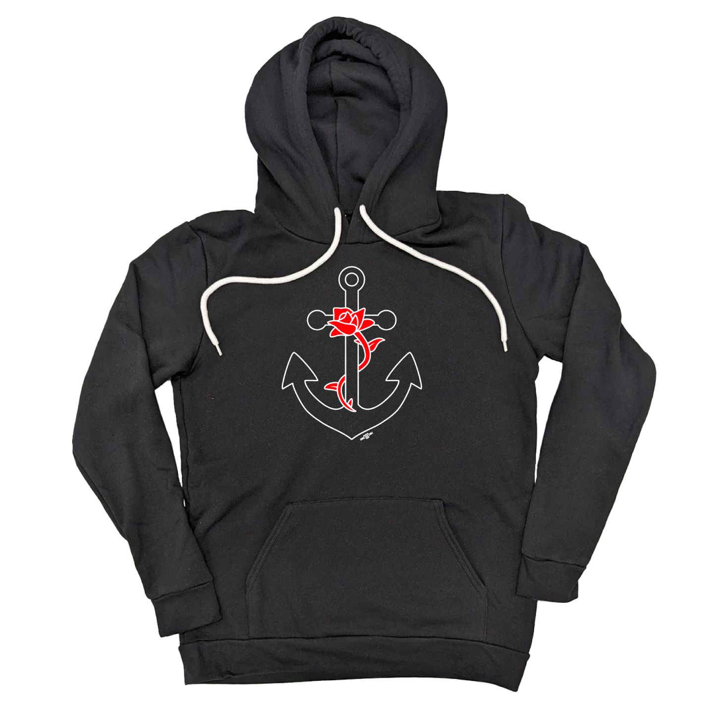 Anchor & Rose Logo Hoodie Pullover, Black