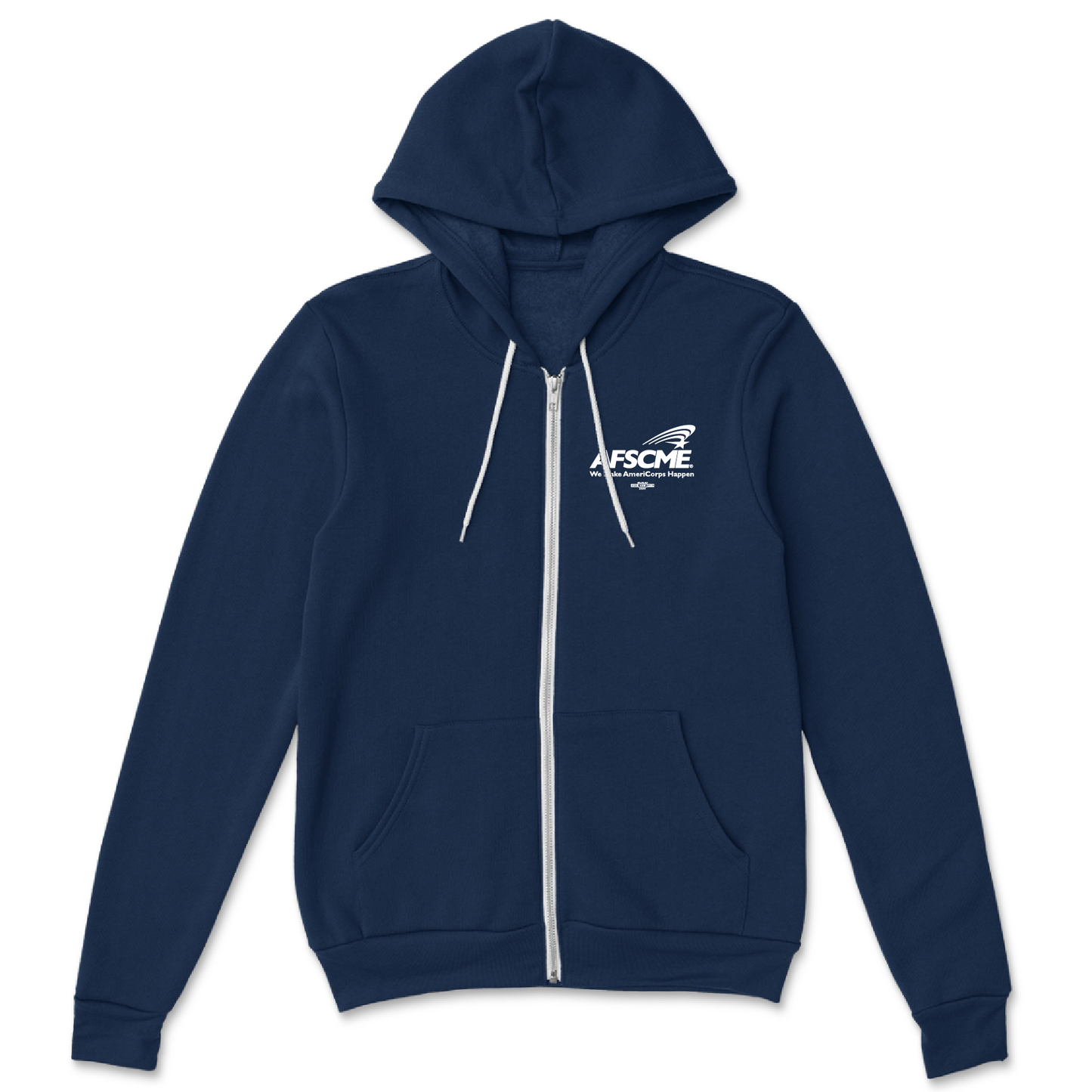 AFSCME White Logo on Navy Hoodie