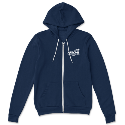 AFSCME White Logo on Navy Hoodie