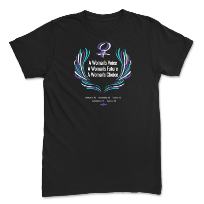 A Woman's Voice, A Woman's Future, A Woman's Choice Black Gender Neutral T-Shirt
