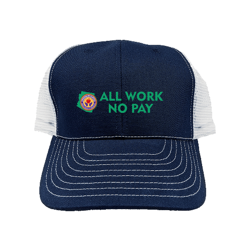 All Work No Pay Mesh-back Navy Hat